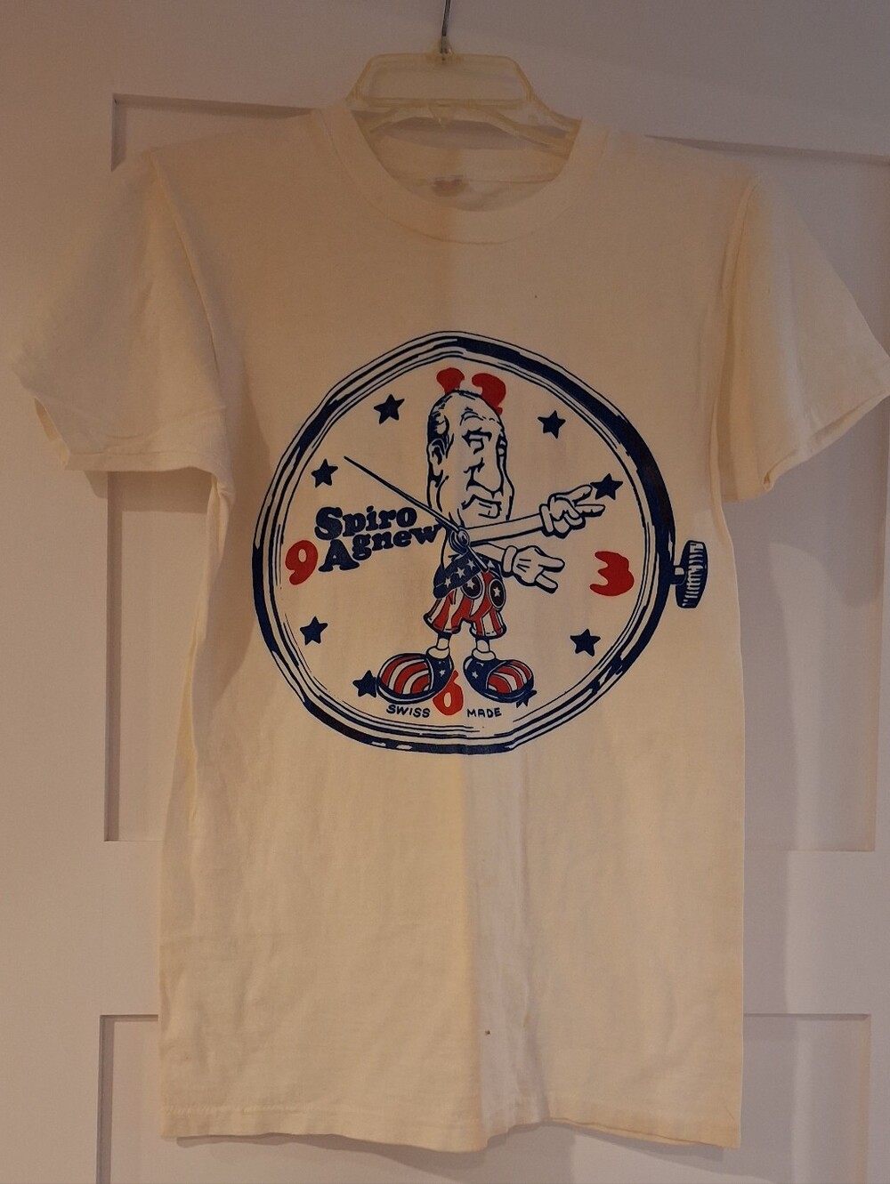 Vinta 70s Spiro Agnew Mickey Mouse Watch T-Shirt  Single Stitch Political Satire
